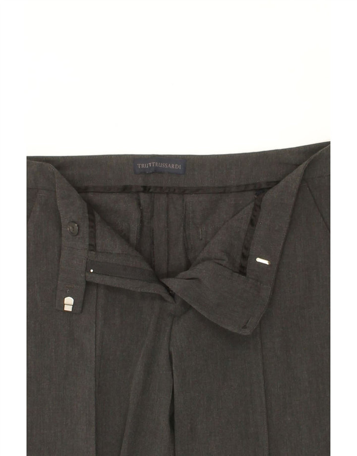 TRUSSARDI Womens Slim Suit Trousers W30 L27 Grey Vintage Trussardi and Second-Hand Trussardi from Messina Hembry 