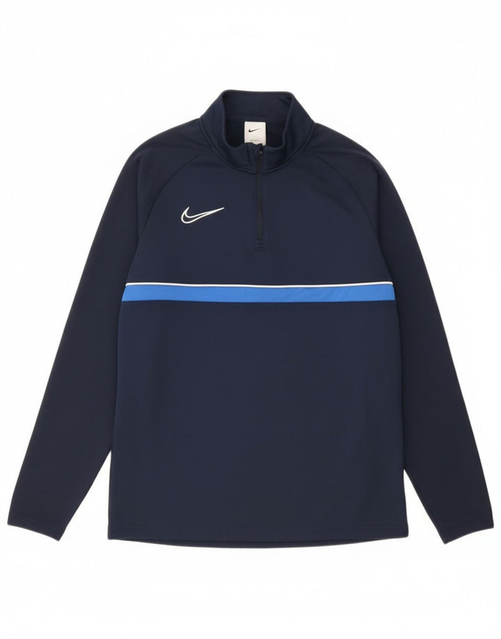 Męski dres Nike Dri Fit z pulowerem, mały, granatowy, blok kolorów