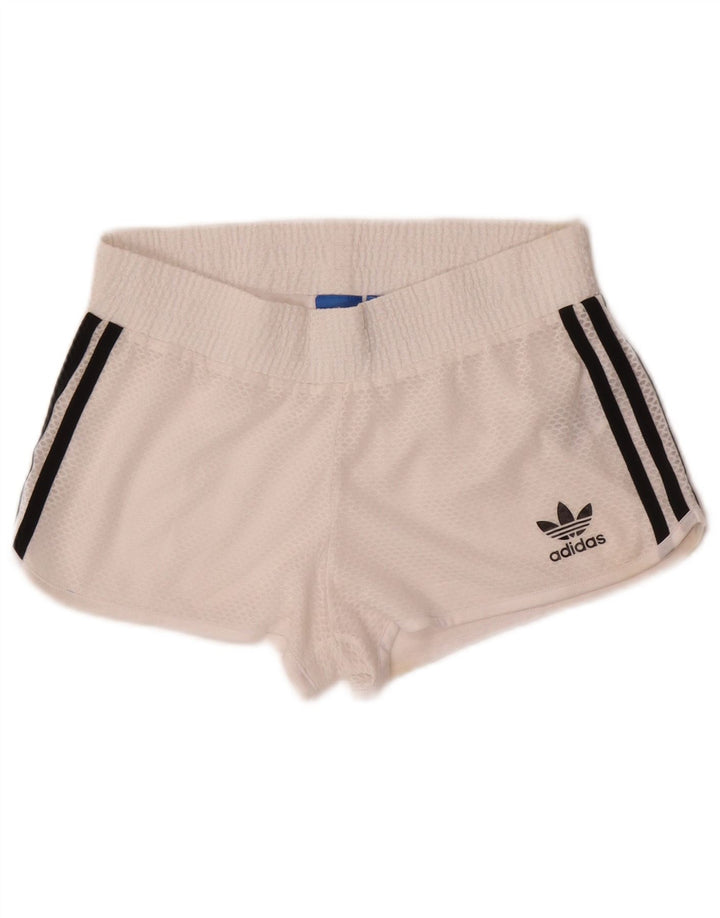 Damskie spodenki sportowe ADIDAS UK 8, małe, białe, poliestrowe