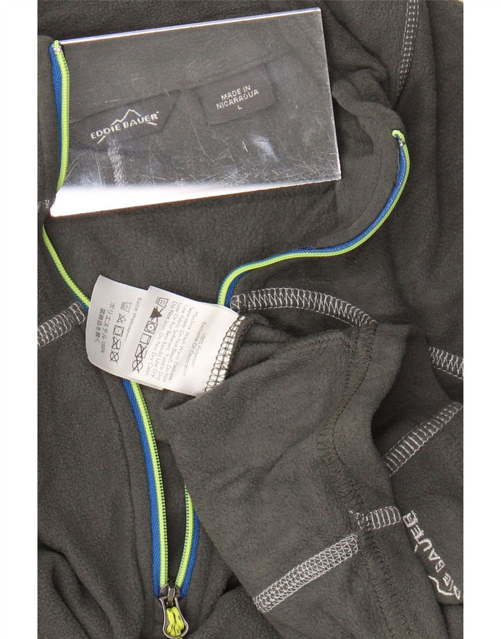 Damski sweter polarowy EDDIE BAUER z zamkiem błyskawicznym UK 16, duży, szary poliester