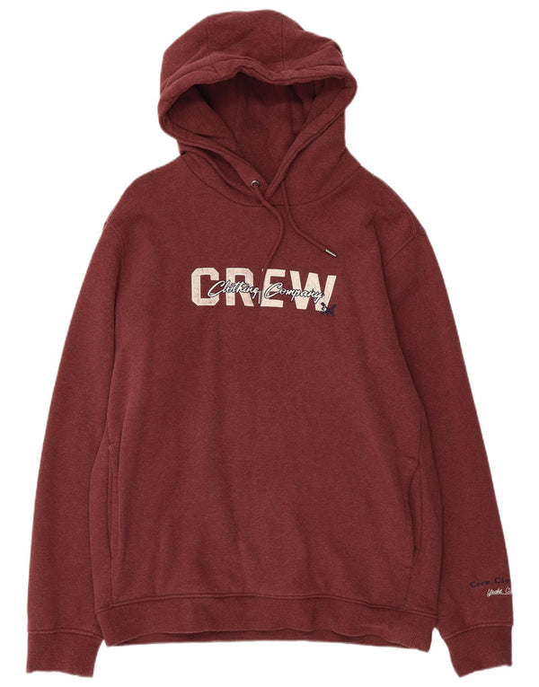 Crew Clothing Męska bluza z kapturem i grafiką XL Bordowa bawełna