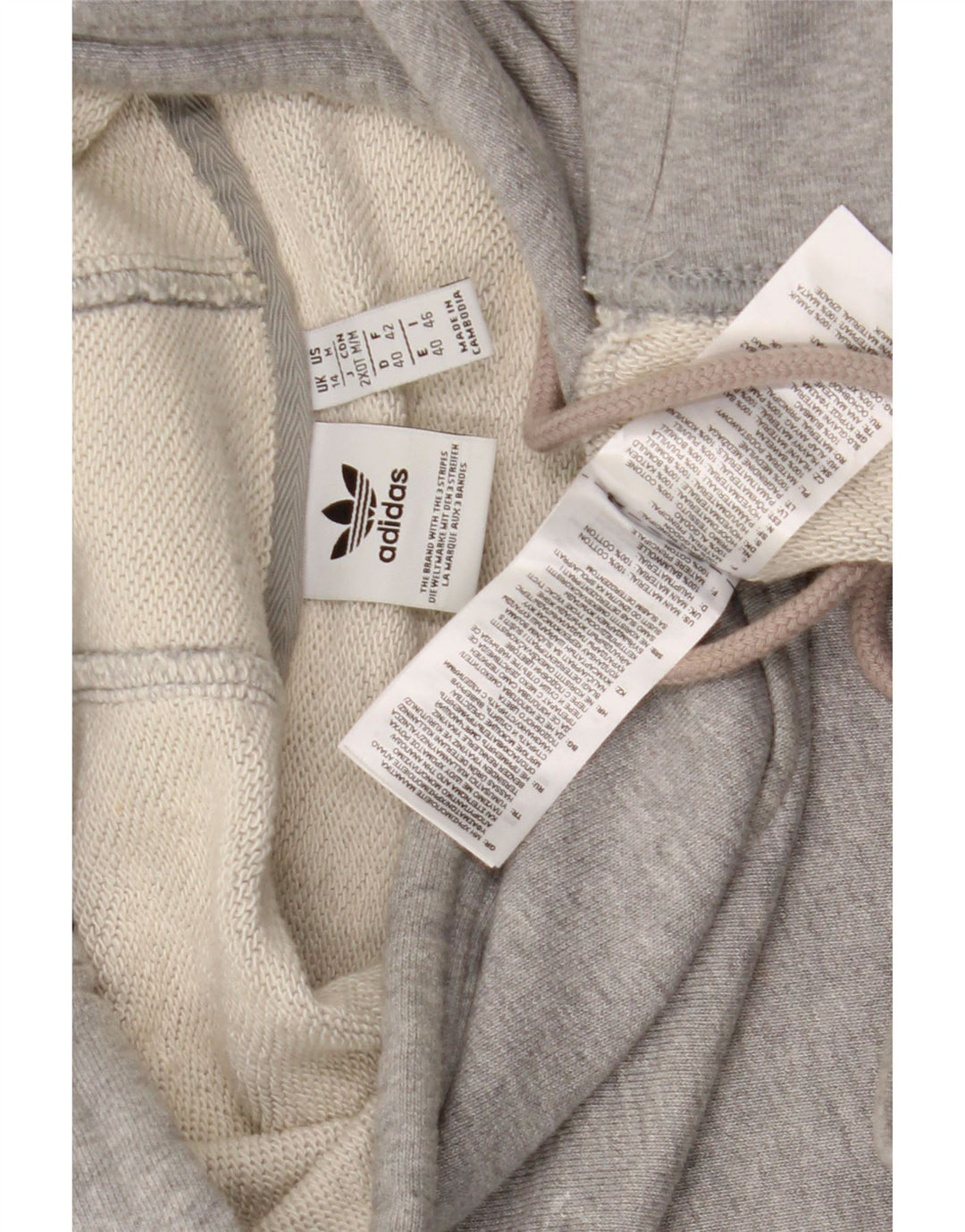 Damska bluza z kapturem Adidas Oversized UK 14 Średnia szara bawełna