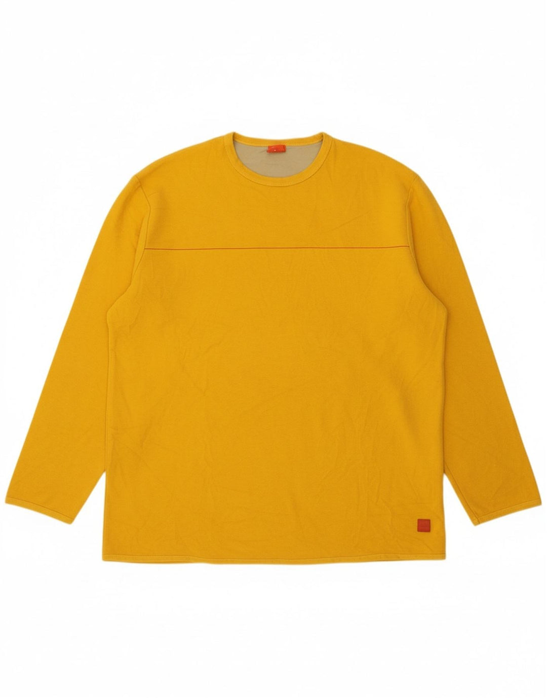 HUGO BOSS Mens Top Long Sleeve XL Yellow Cotton