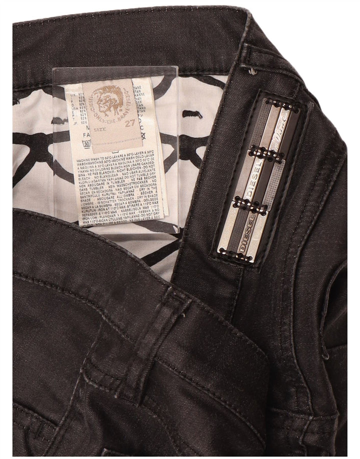 DIESEL Damskie jeansy slim W27 L34 Czarne bawełniane