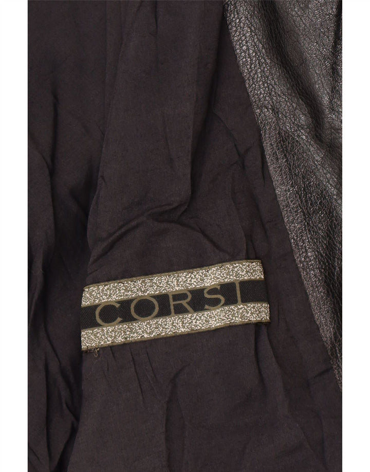 CORSI Womens Crop Bomber Jacket UK 16 Large Black Vintage Corsi and Second-Hand Corsi from Messina Hembry 