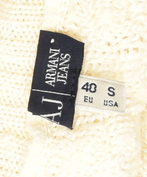 ARMANI JEANS Damski sweter z golfem EU 40, średni złamanej bieli