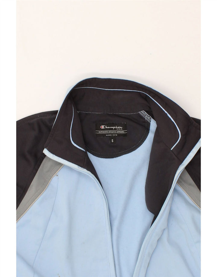 CHAMPION Womens Tracksuit Top Jacket UK 10 Small Blue Colourblock | Vintage Champion | Thrift | Second-Hand Champion | Used Clothing | Messina Hembry 