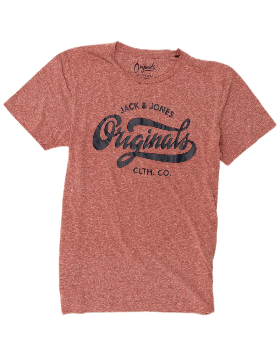 Męski T-shirt z grafiką Jack & Jones, duży, bordowy, nakrapiany poliester