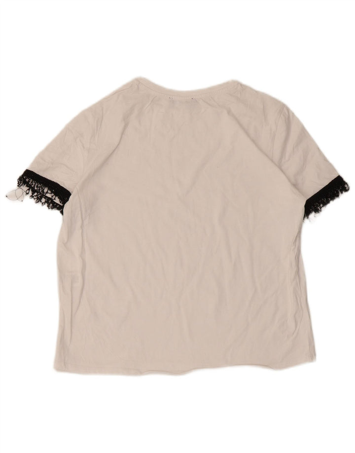 T-shirt damski Zara Top UK 12, bawełna w kolorze średniej bieli