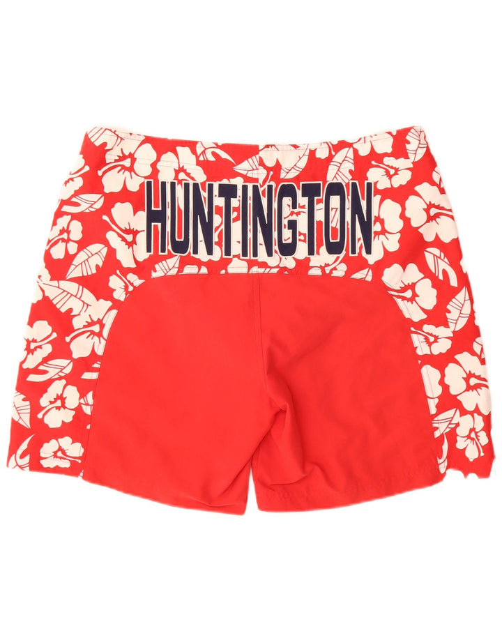 Męskie spodenki kąpielowe Kappa z grafiką, duże, czerwone, z poliestru w kwiaty