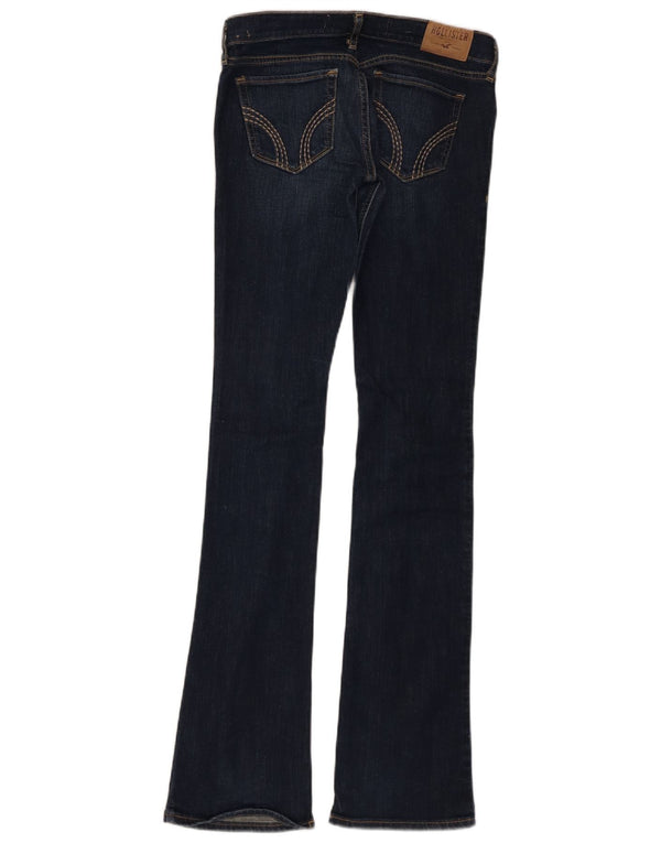 Damskie jeansy rozkloszowane Hollister US 4 XS W24 L33 Granatowe, bawełniane