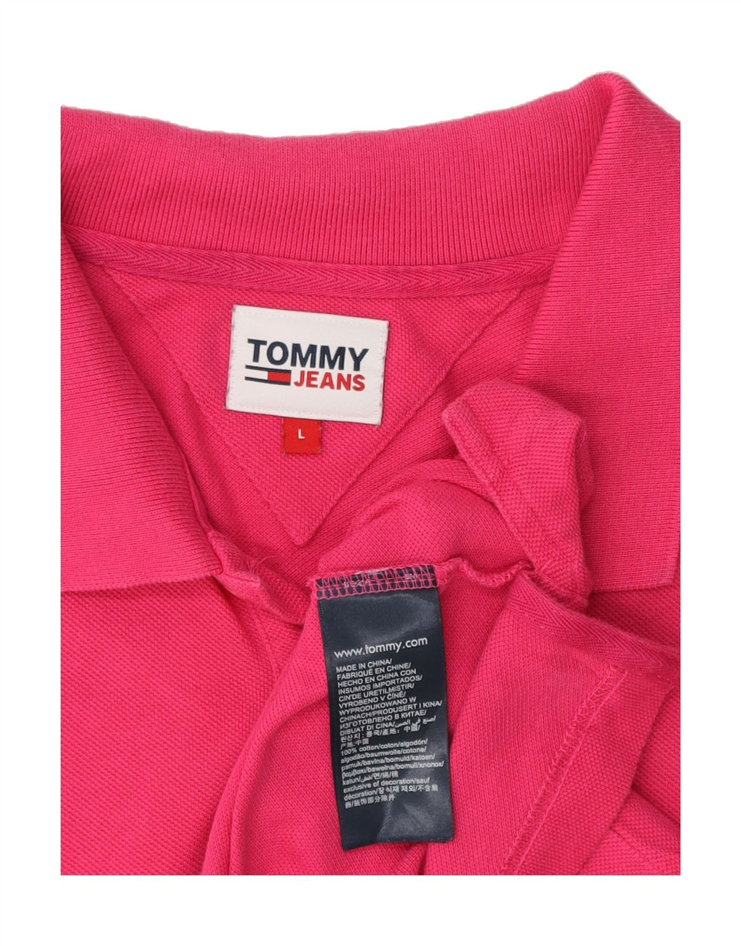 TOMMY HILFIGER Mens Polo Shirt Large Pink Cotton Vintage Tommy Hilfiger and Second-Hand Tommy Hilfiger from Messina Hembry 
