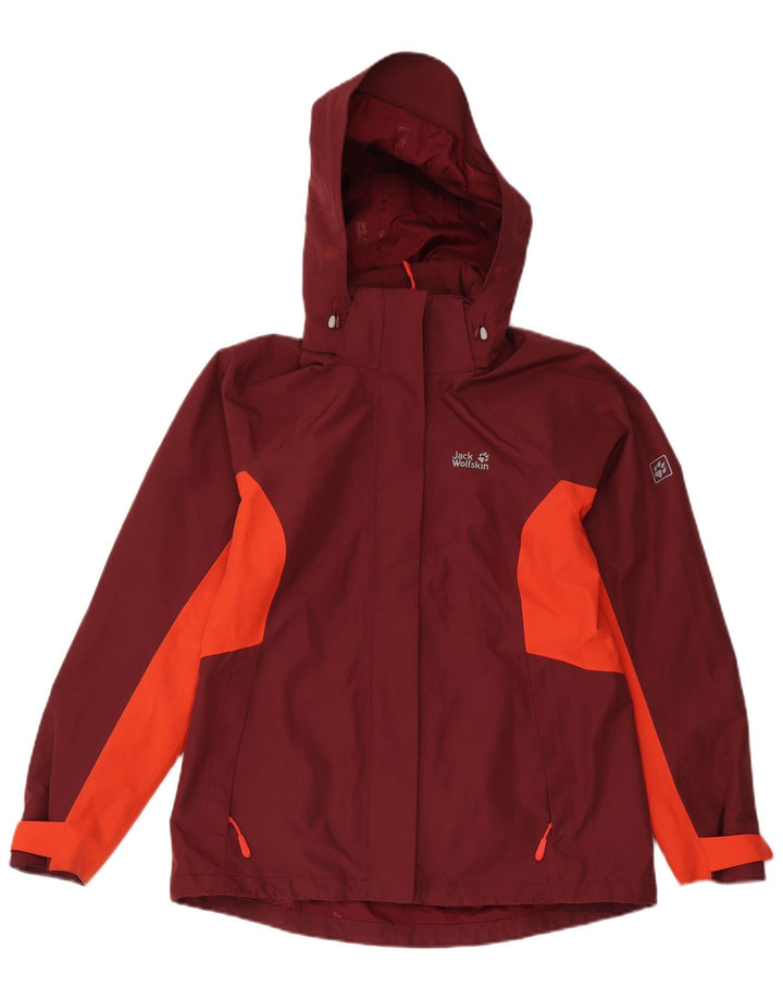 Damska kurtka przeciwdeszczowa Jack Wolfskin UK 10/12 w kolorze średniego burgunda