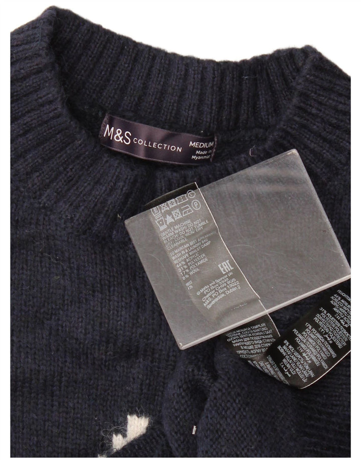 Sweter damski Marks & Spencer z okrągłym dekoltem, UK 14, średni granatowy