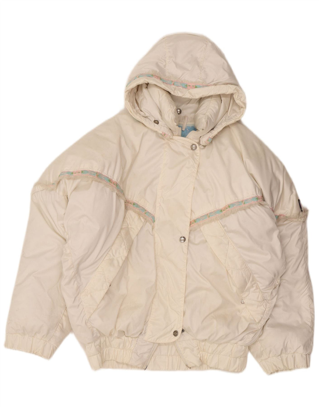 Damska kurtka z kapturem, oversize, wyściełana Millet, EU 40, średni biały poliamid