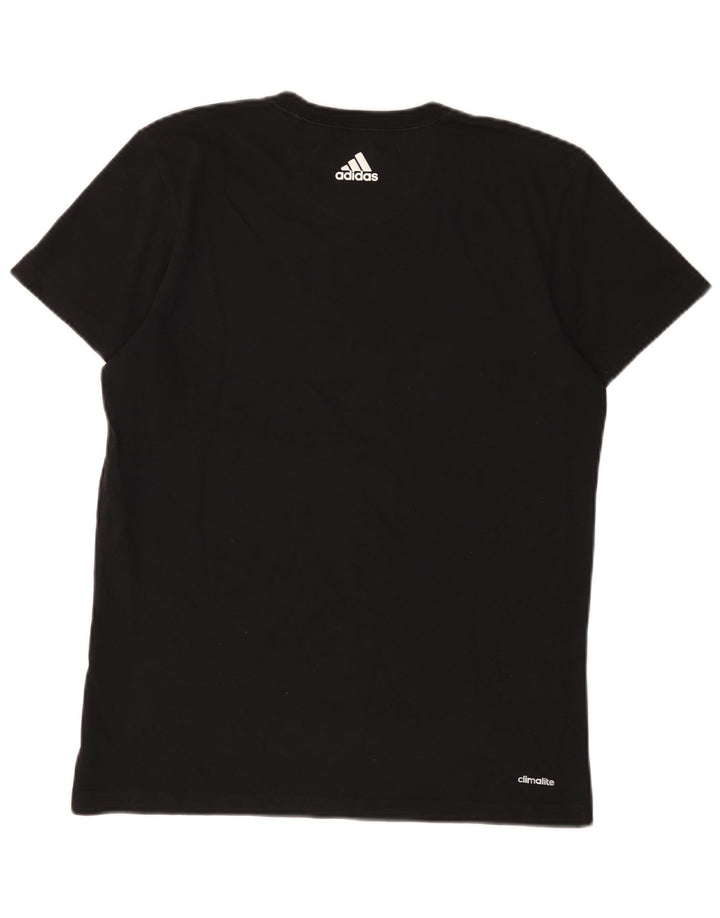 Męska koszulka Adidas Climalite z grafiką, średnia, czarna bawełna