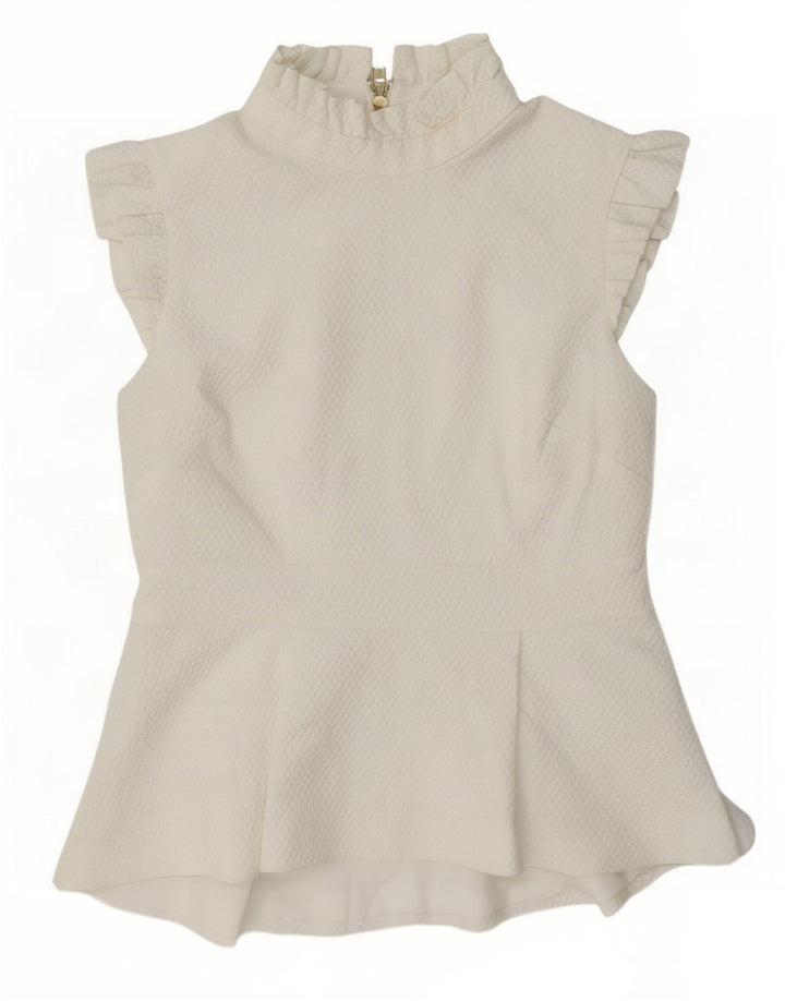 Bluzka damska Ted Baker, rozmiar 4, duża, biała, poliestrowa