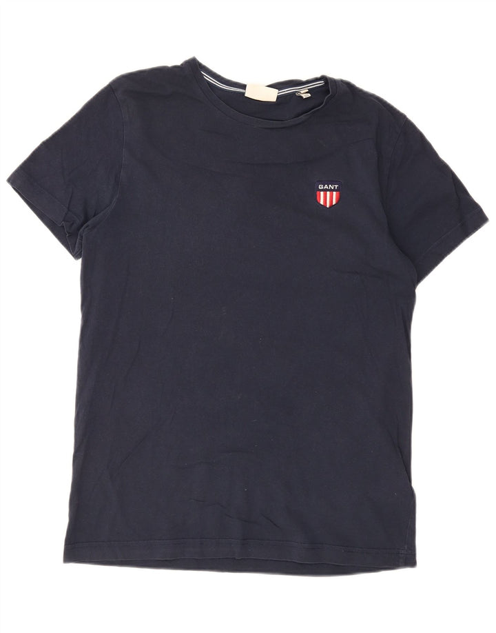 T-shirt męski GANT, średni, granatowy, bawełniany