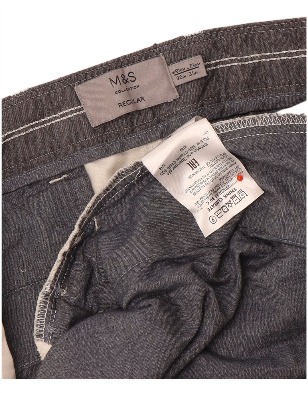 Marks & Spencer Męskie proste spodnie chino W36 L31 Off White