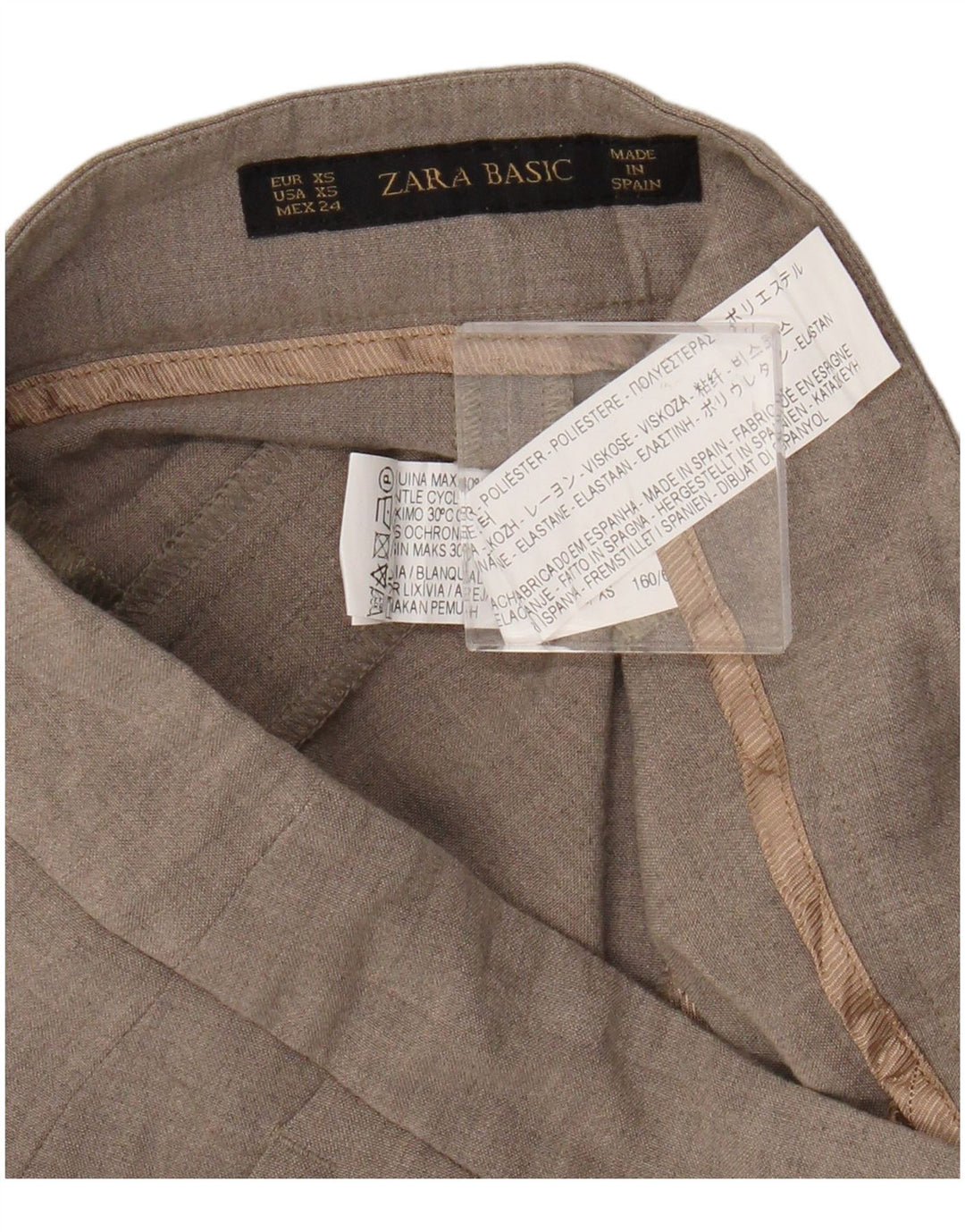 Damskie spodnie Chino Bootcut Zara XS W24 L25 Beżowy poliester