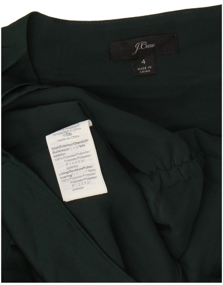 Damska bluzka koszulowa J. CREW z rękawem 3/4 US 4, mała, zielona, poliestrowa