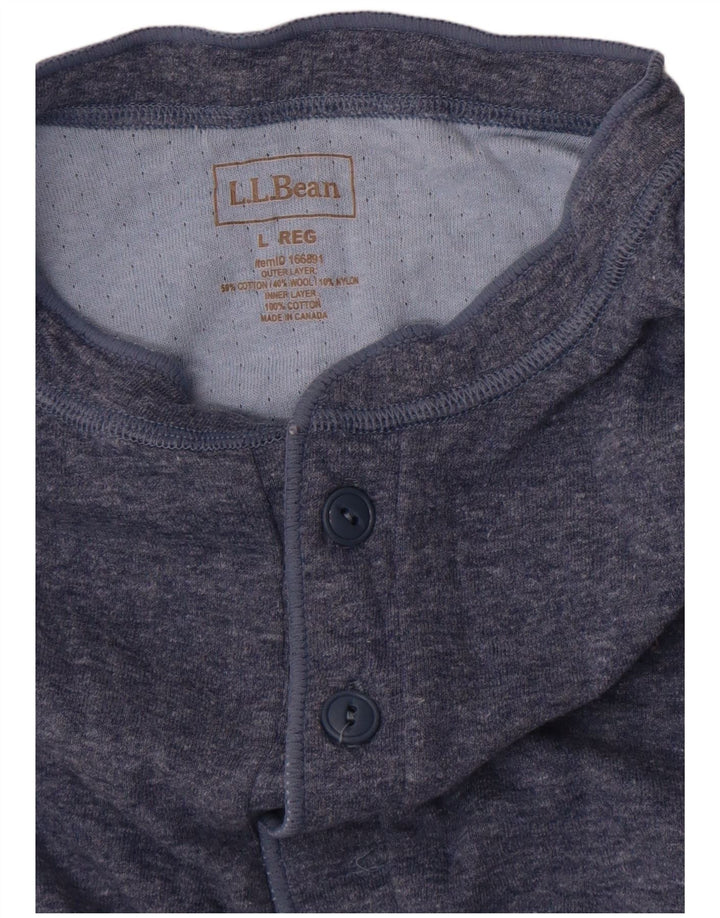 Męski top z długim rękawem L.L.Bean, duży, niebieski, bawełniany