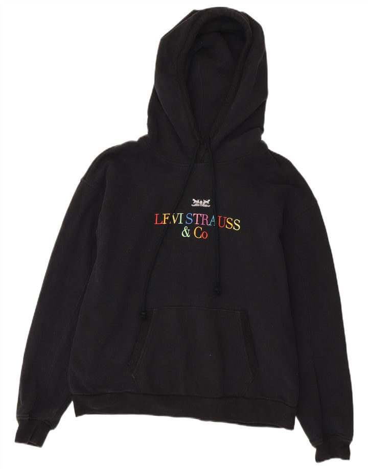 Męski sweter z kapturem i grafiką Levi's, mały, czarny, bawełniany