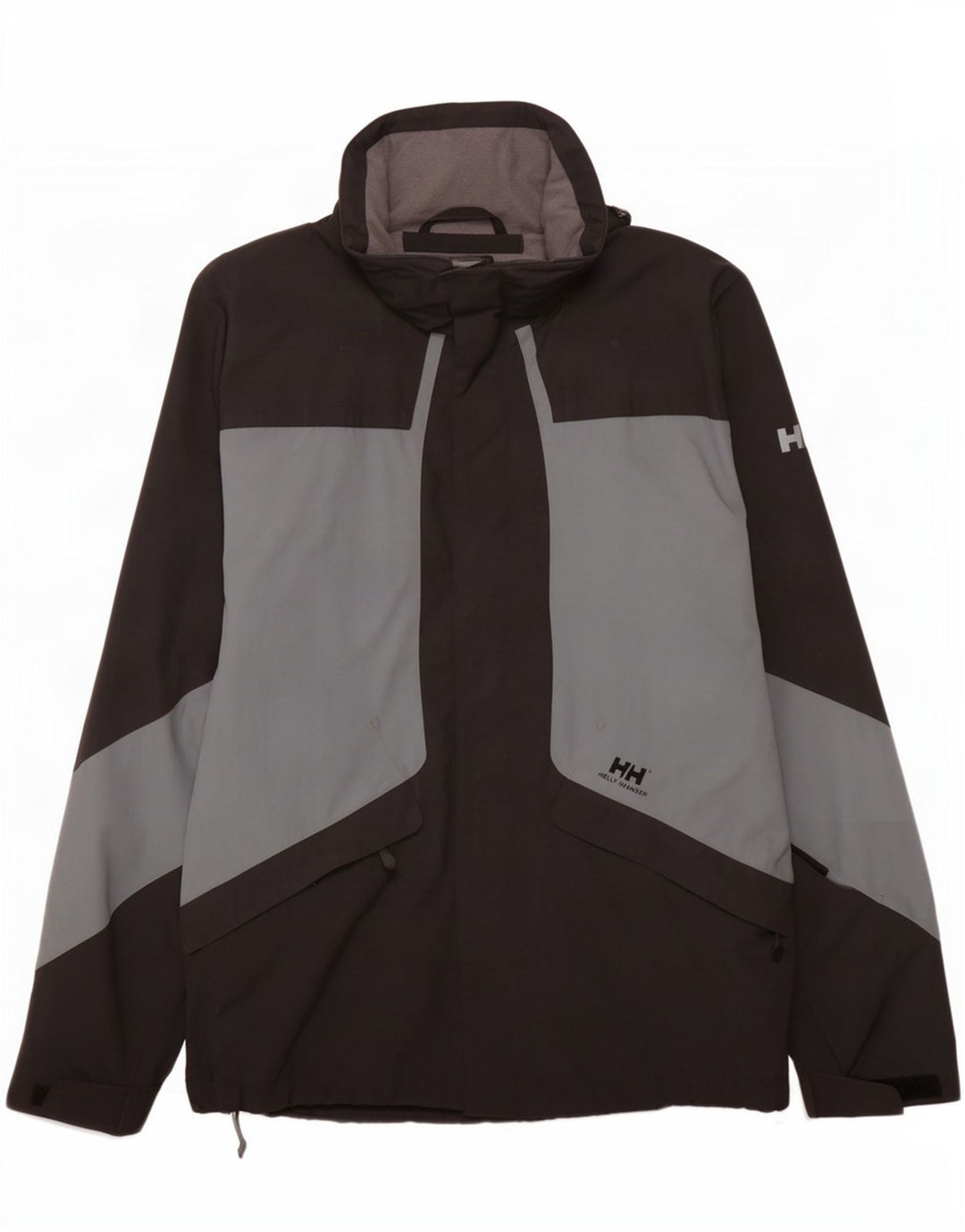 Męska kurtka przeciwdeszczowa Helly Hansen UK 38 Średni czarny nylon w blokach kolorystycznych