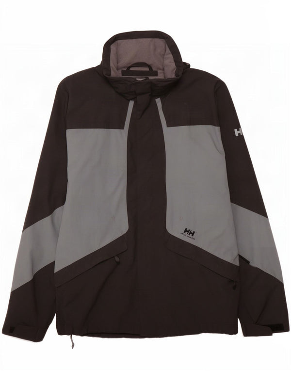 Męska kurtka przeciwdeszczowa Helly Hansen UK 38 Średni czarny nylon w blokach kolorystycznych