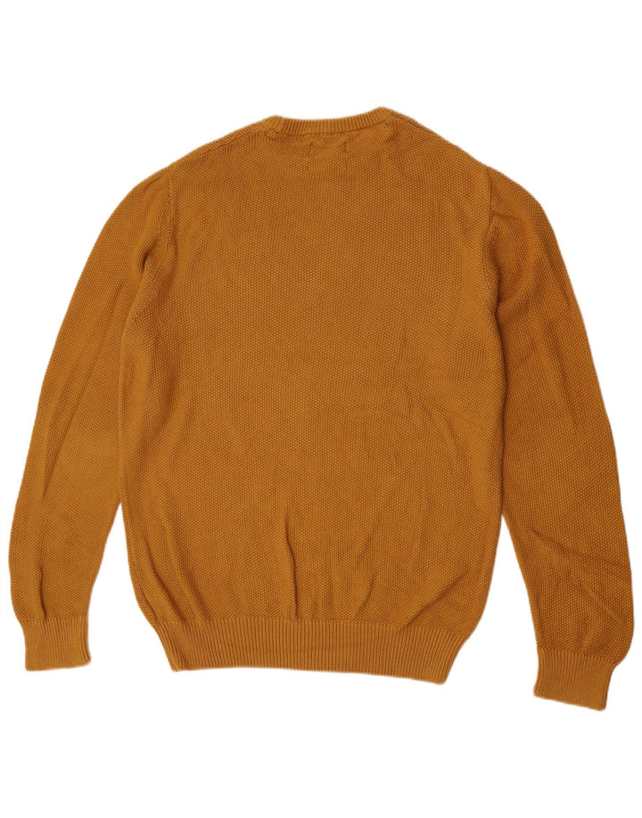 Męski sweter z okrągłym dekoltem Marks & Spencer o regularnym kroju, średniożółty