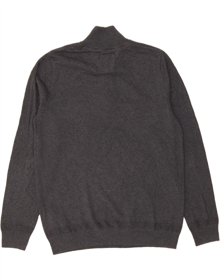FAT FACE Mens Zip Neck Jumper Sweater Medium Grey Cotton Vintage Fat Face and Second-Hand Fat Face from Messina Hembry 