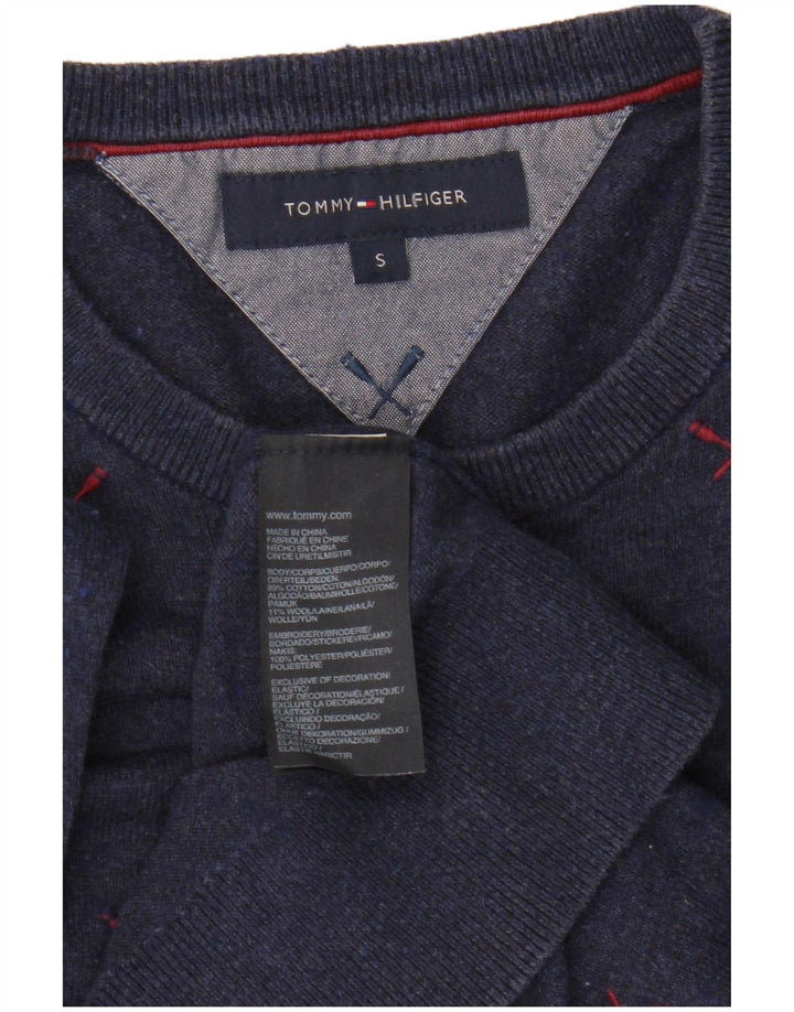 Męski sweter z okrągłym dekoltem Tommy Hilfiger, mały granatowy poliester