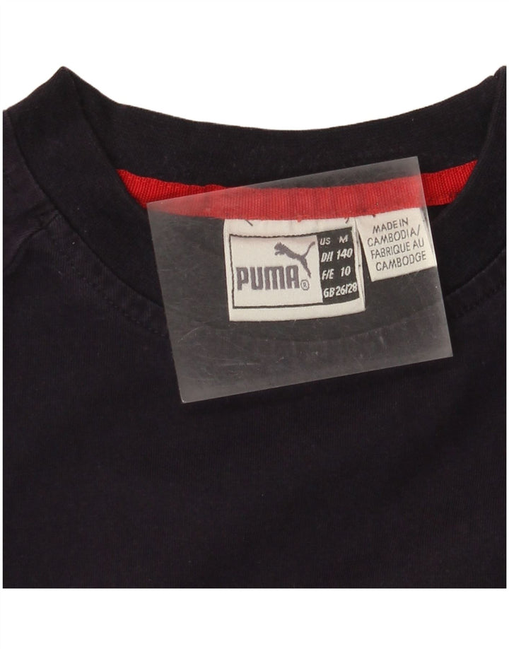 Chłopięcy top Puma z graficznym długim rękawem, 9-10 lat, granatowy