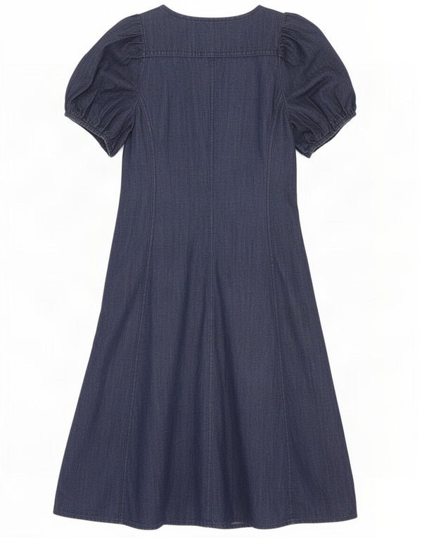 Zara Womens Denim Dress UK 10 Small Navy Blue Cotton