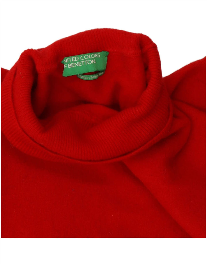 Damski sweter z golfem Benetton UK 10 Small Red