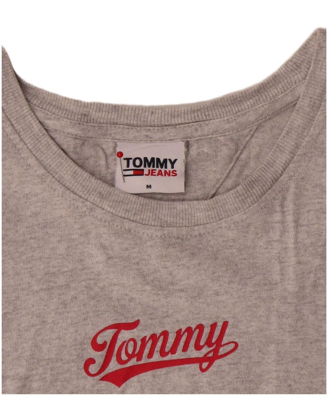 Męska koszulka z grafiką Tommy Hilfiger, średnia szara bawełna
