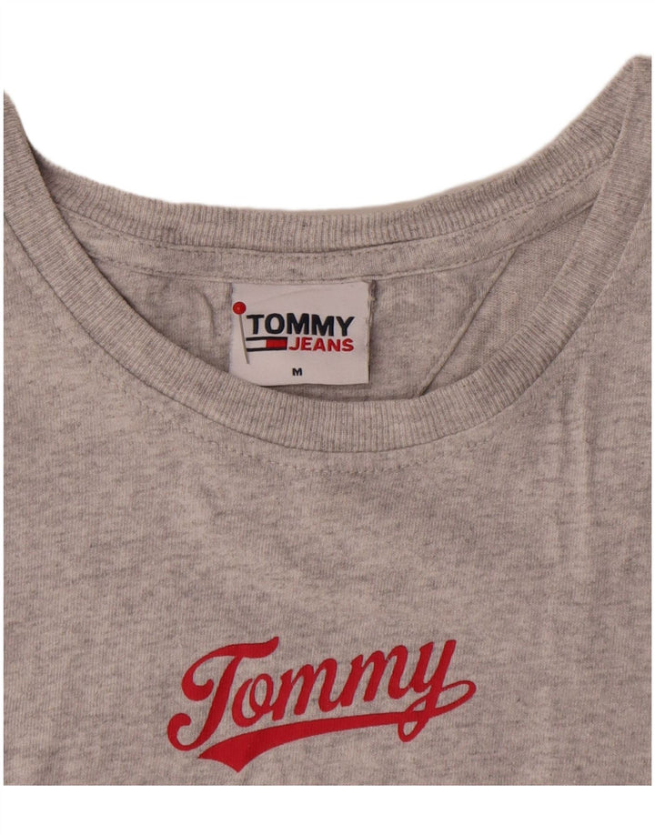 Męska koszulka z grafiką Tommy Hilfiger, średnia szara bawełna