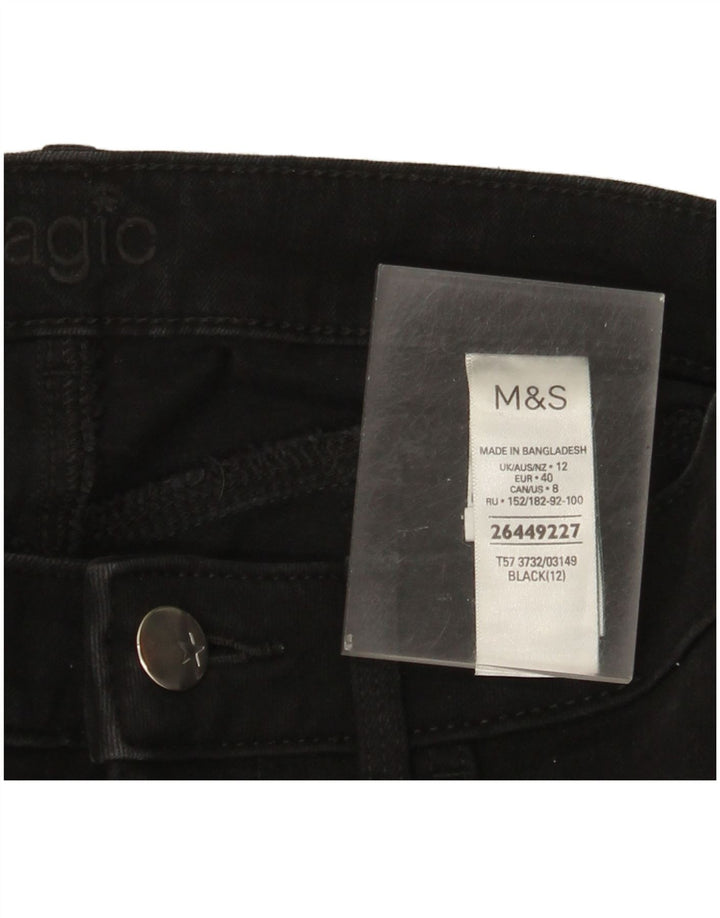Marks & Spencer Damskie jeansowe bermudy UK 12 Medium W30, czarne, bawełniane