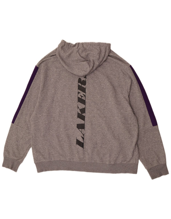 Męski sweter z kapturem New Era Los Angeles Lakers, 2XL, szary, blok kolorów
