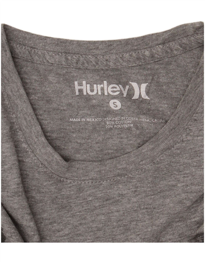 Męski T-shirt z grafiką Hurley, mały, szary, bawełniany w plamki