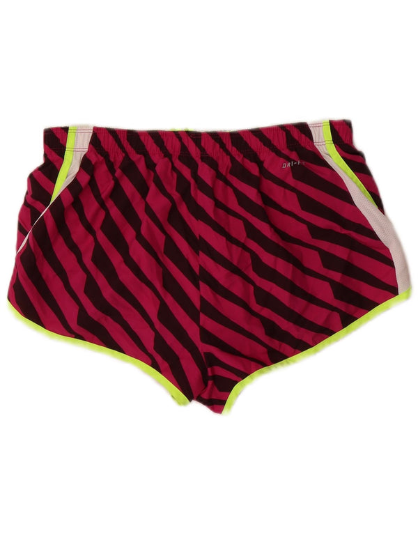 Damskie spodenki sportowe Nike Dri Fit UK 14, poliester w średnie różowe paski