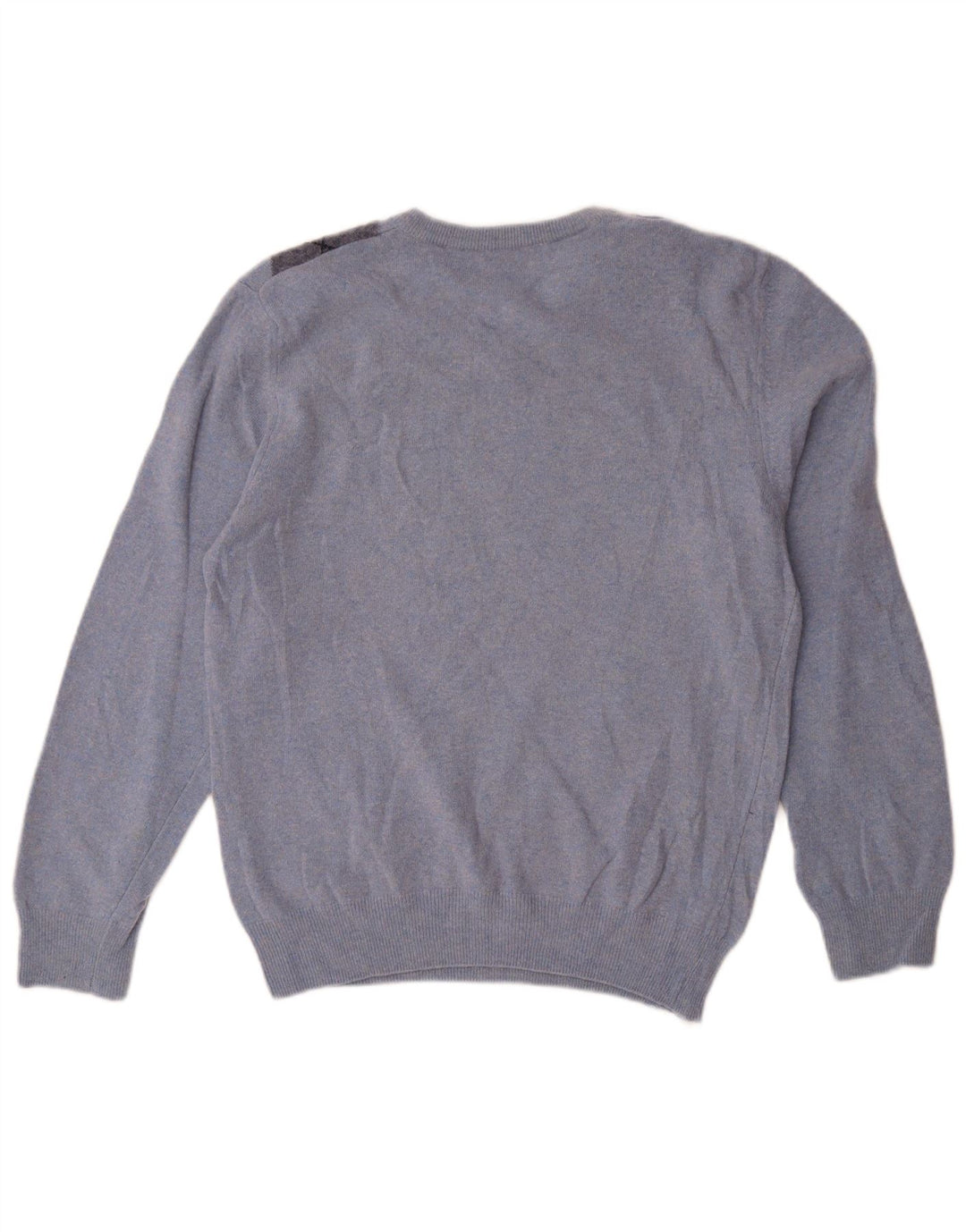 Sweter damski Matteo Volpi z dekoltem w kształcie litery V, UK 12, średni niebieski Argyle/Diament