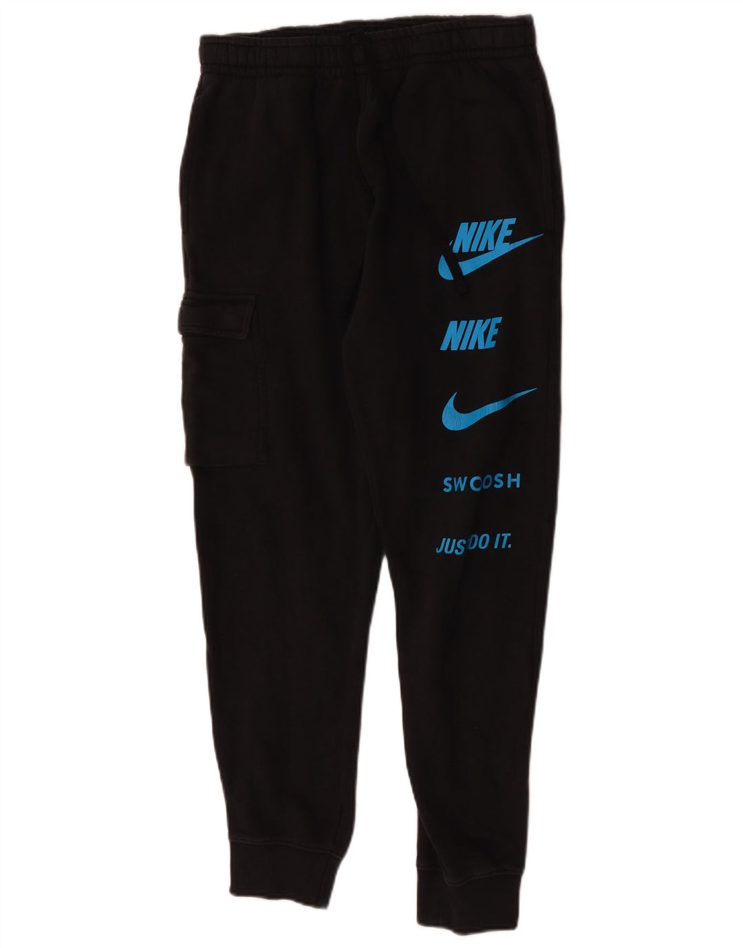 Męskie spodnie dresowe NIKE Graphic Cargo Joggery, średnia czarna bawełna
