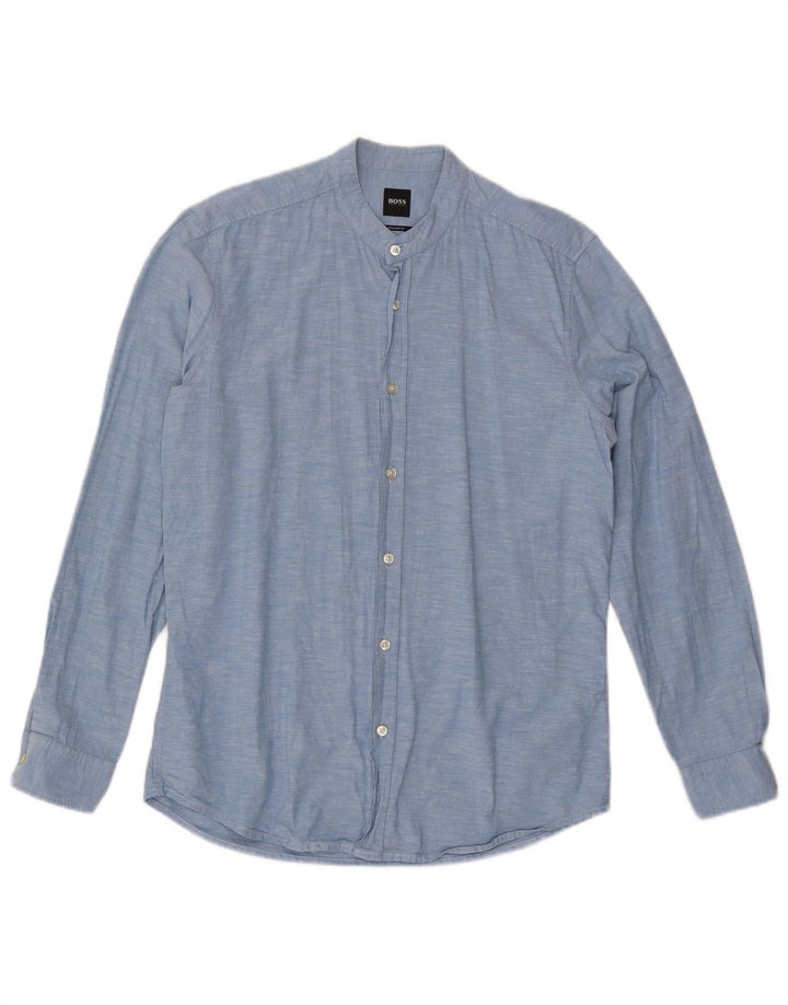 Męska koszula o regularnym kroju HUGO BOSS, średnioniebieska, bawełniana