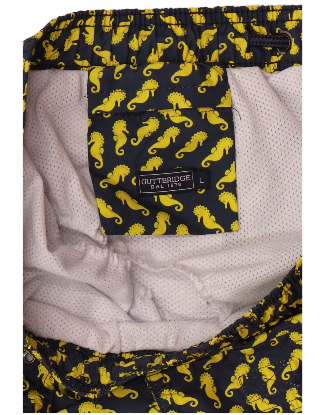 Męskie spodenki kąpielowe Gutteridge w abstrakcyjny wzór, duży granatowy poliester