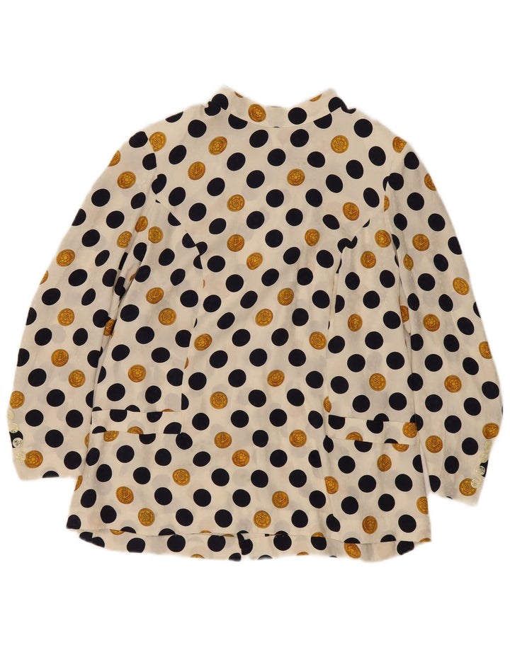 Bluzka damska Vintage Top UK 16 duża beżowa w kropki