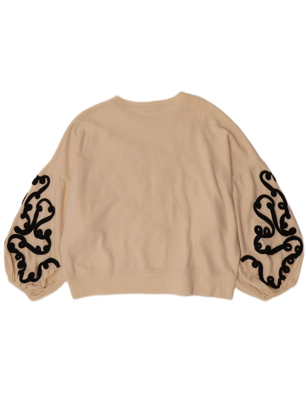 Bluza damska Zara Crop Oversize Sweter UK 10 Small Beige