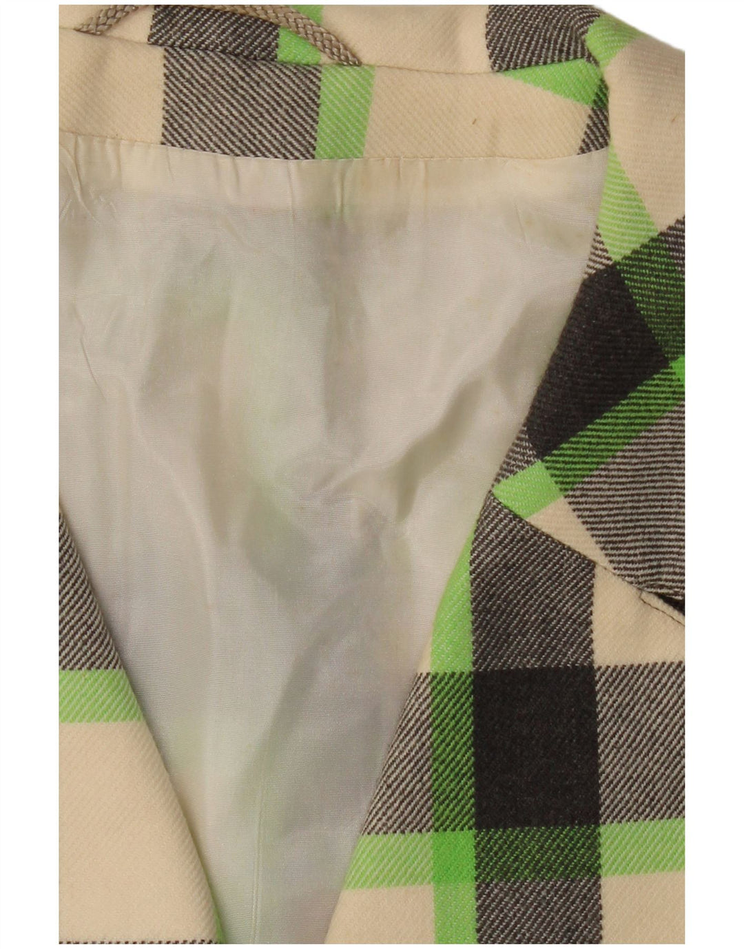 Płaszcz damski VINTAGE UK 16 w dużą białą kratkę