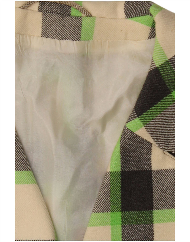 Płaszcz damski VINTAGE UK 16 w dużą białą kratkę