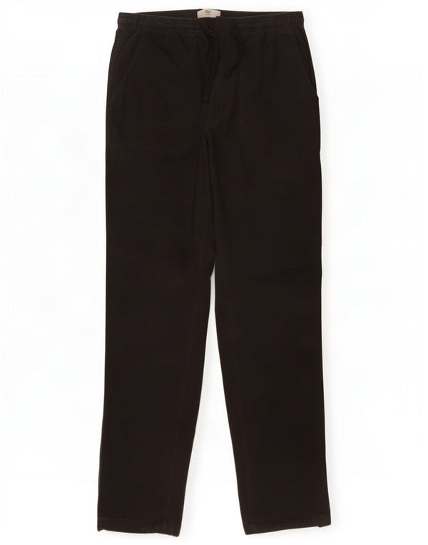 Marks & Spencer Męskie proste spodnie chino W30 L32 czarne bawełniane